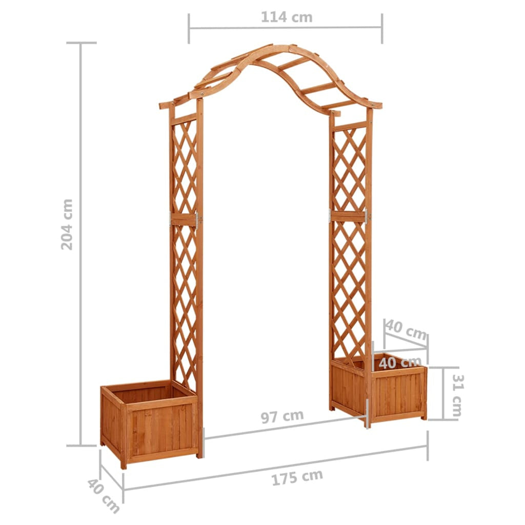 Solid Firwood Garden Pergola with Planter C59982