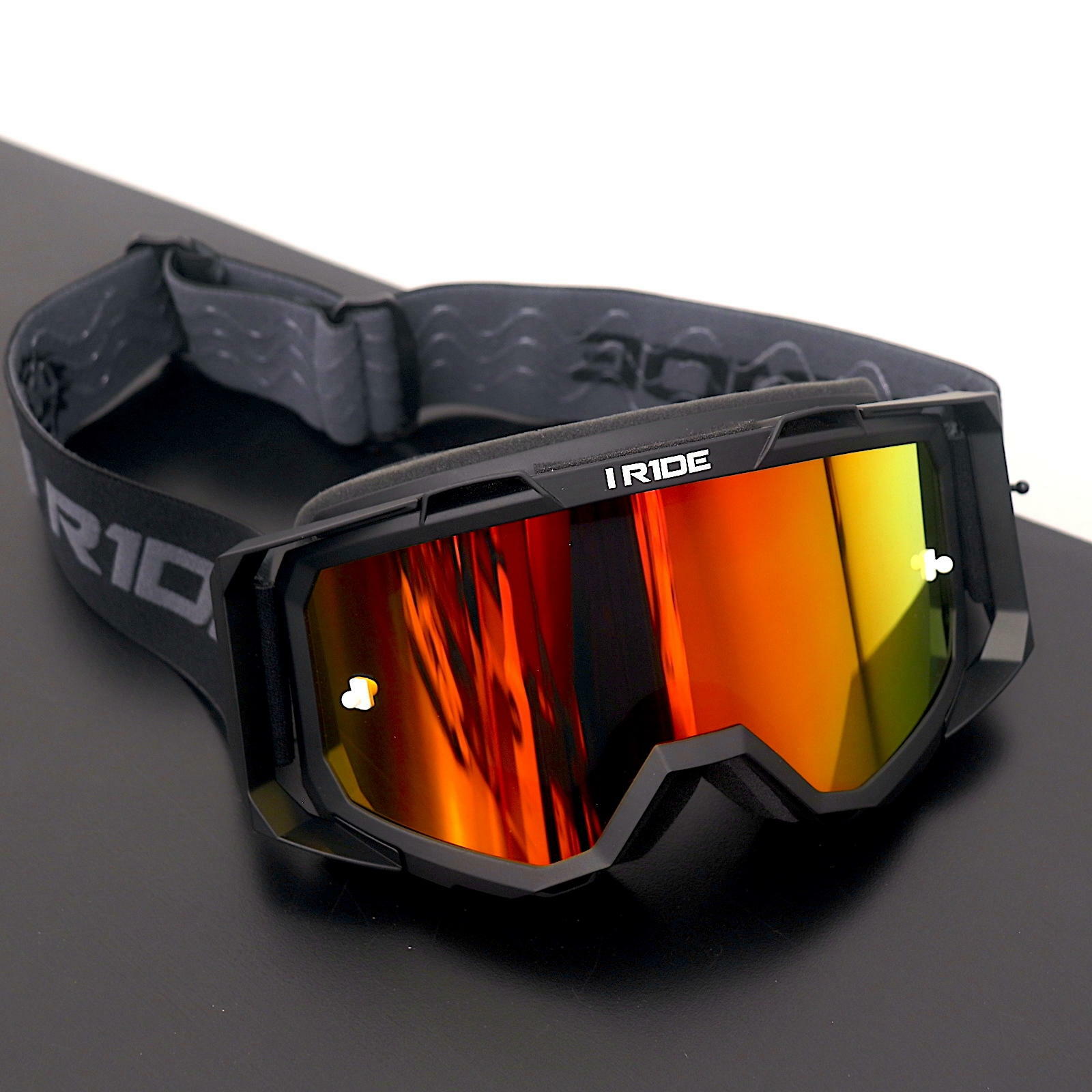 Orange Mirror Lenses Motocross Mx Goggles with Clear Lenses L704043