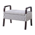 Grey Vanity Wooden Arm Storage Seat B98451