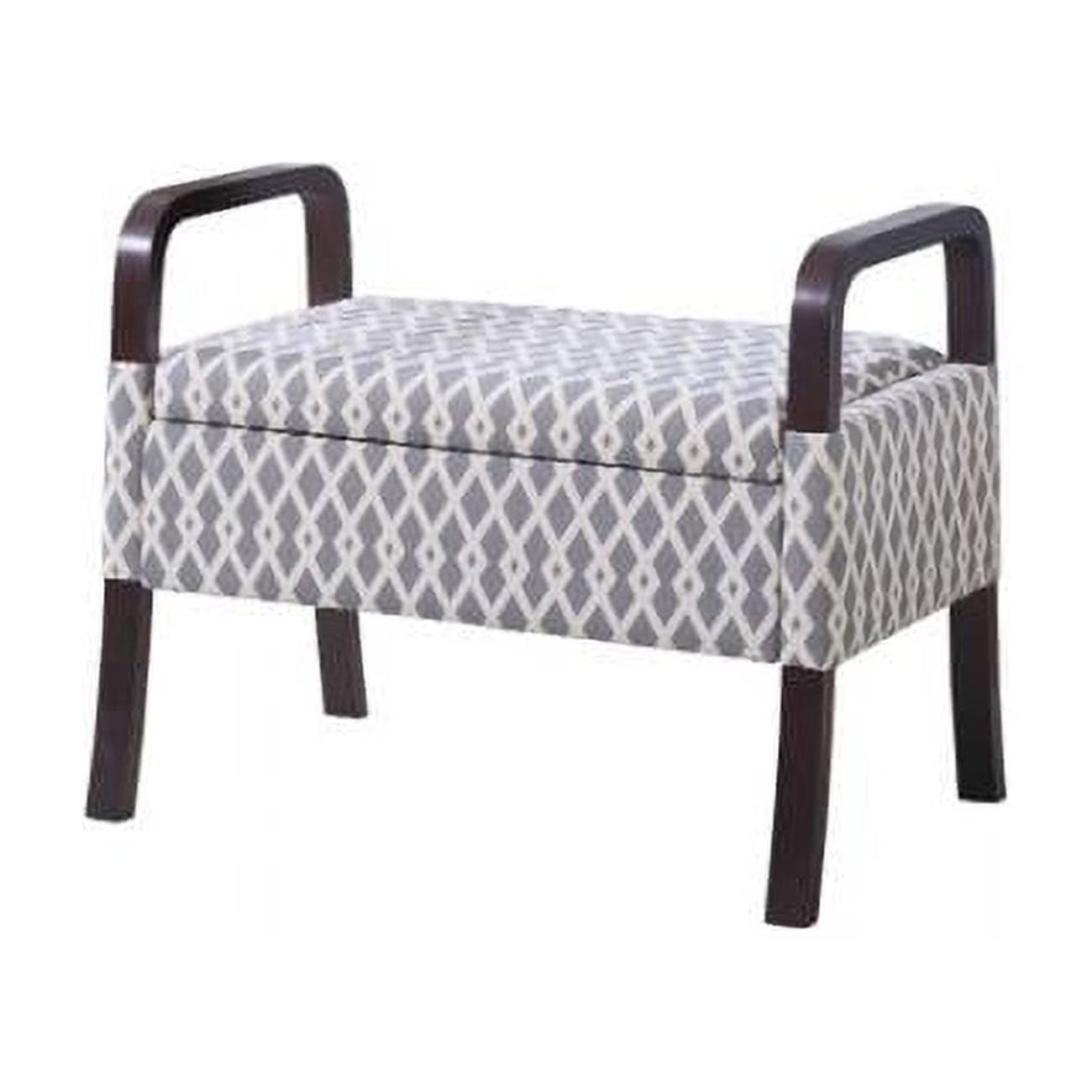 Grey Vanity Wooden Arm Storage Seat B98451