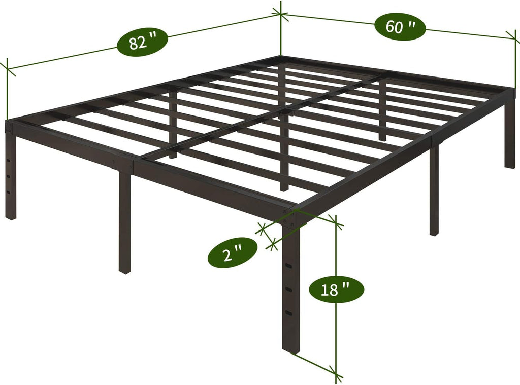 18 Inch Metal Platform Bed Frame with Steel Slats F305