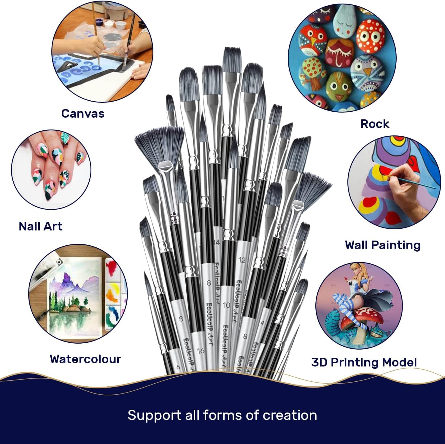 24 Pack Paint Brushes with Carrying Bag H24984