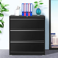 3 Drawer White Metal Lateral File Cabinet with Lock W998780