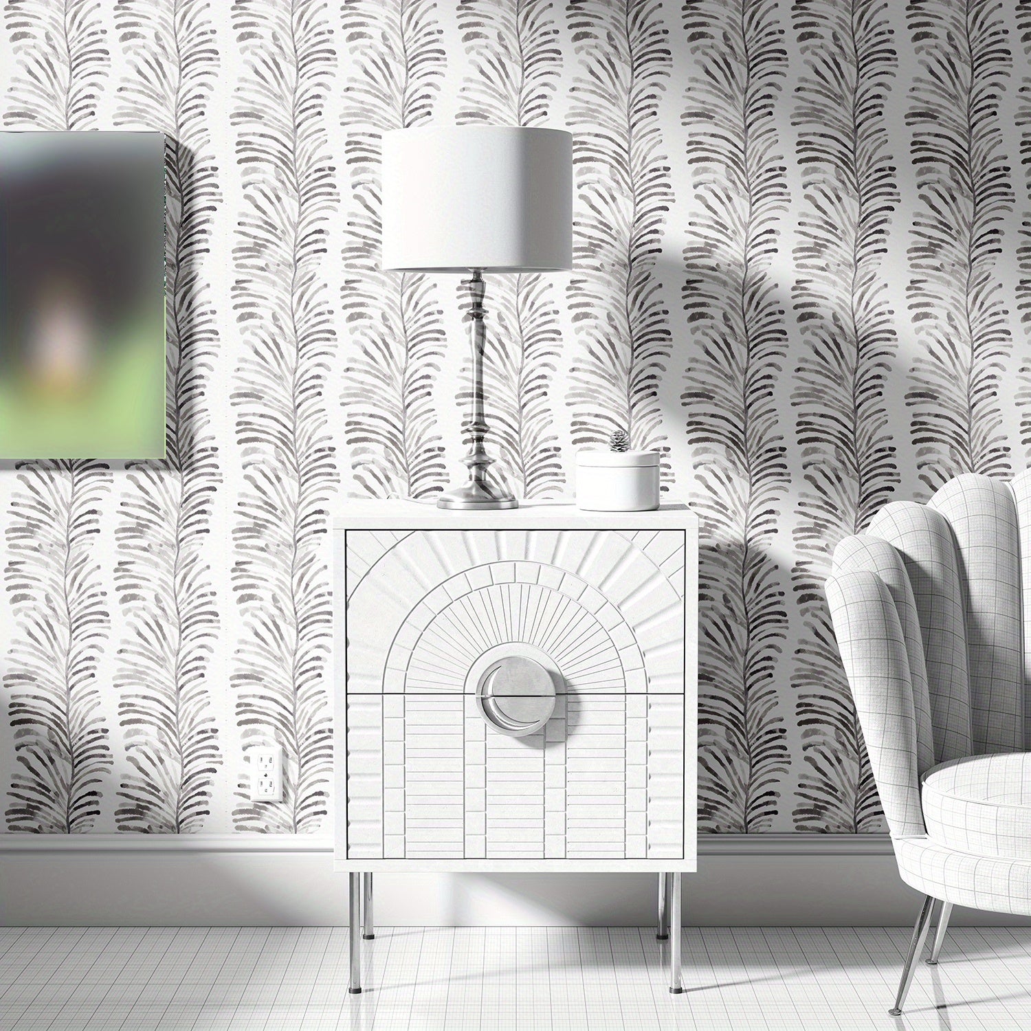 Modern Leaves Branch Peel And Stick Wallpaper R295191