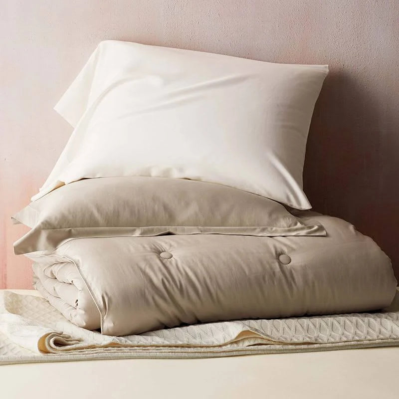 Green Full Cotton Bamboo Sateen Comforter Y722866