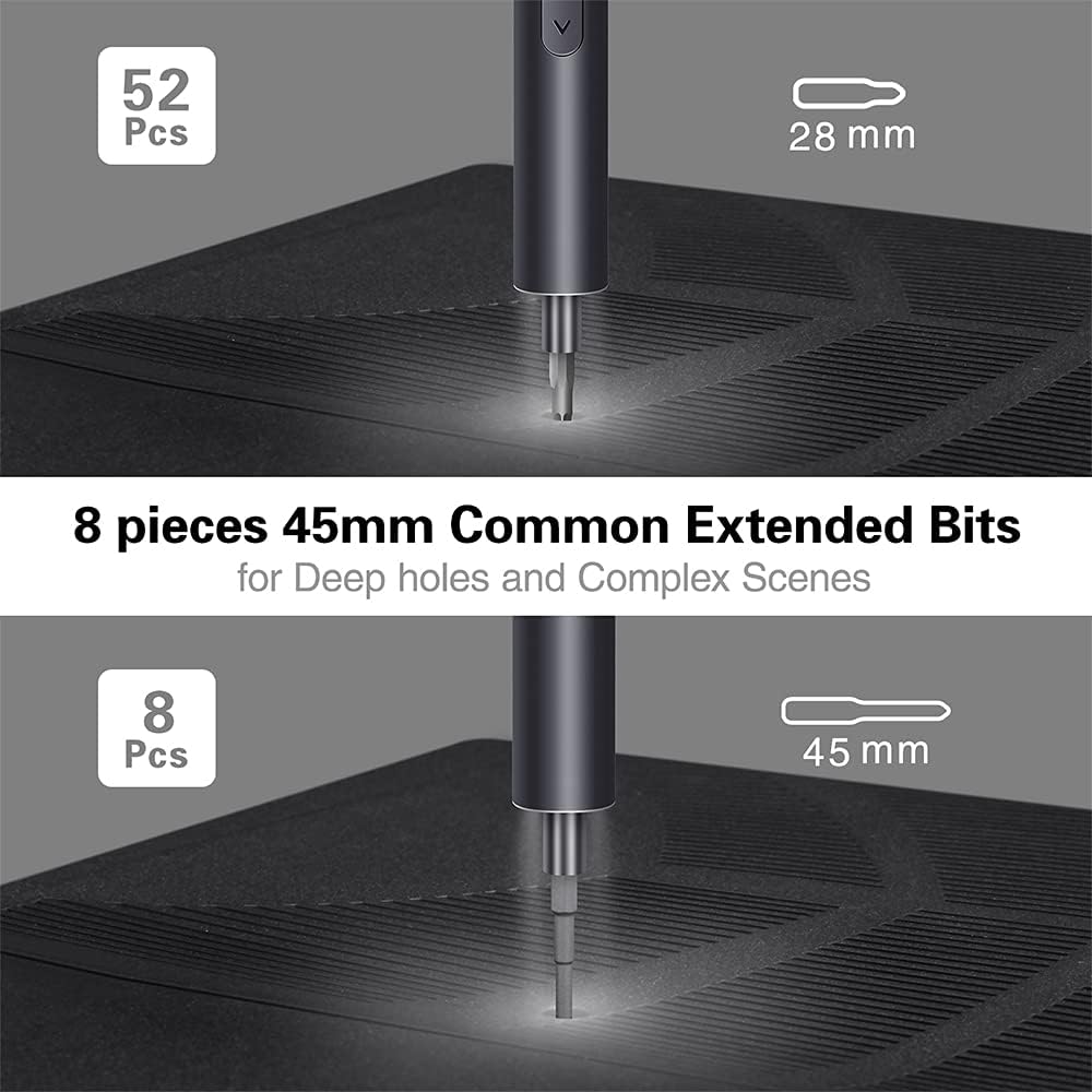 Mini Electric Screwdriver with 60 Magnetic Precision Bits, 3.7V Rechargeable N219