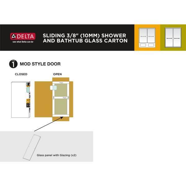Frameless Sliding Shower Door Glass Panels in Niebla N15445