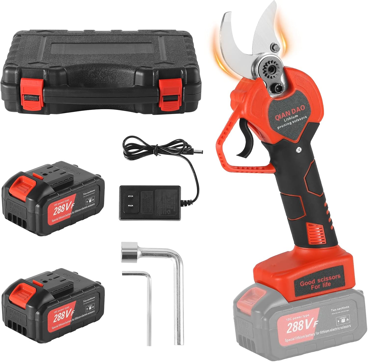 Electric Pruning Shears with Brushless Motor 2 Pack Rechargeable Battery, Max Cutting Diameter 1.2 Inch U594454