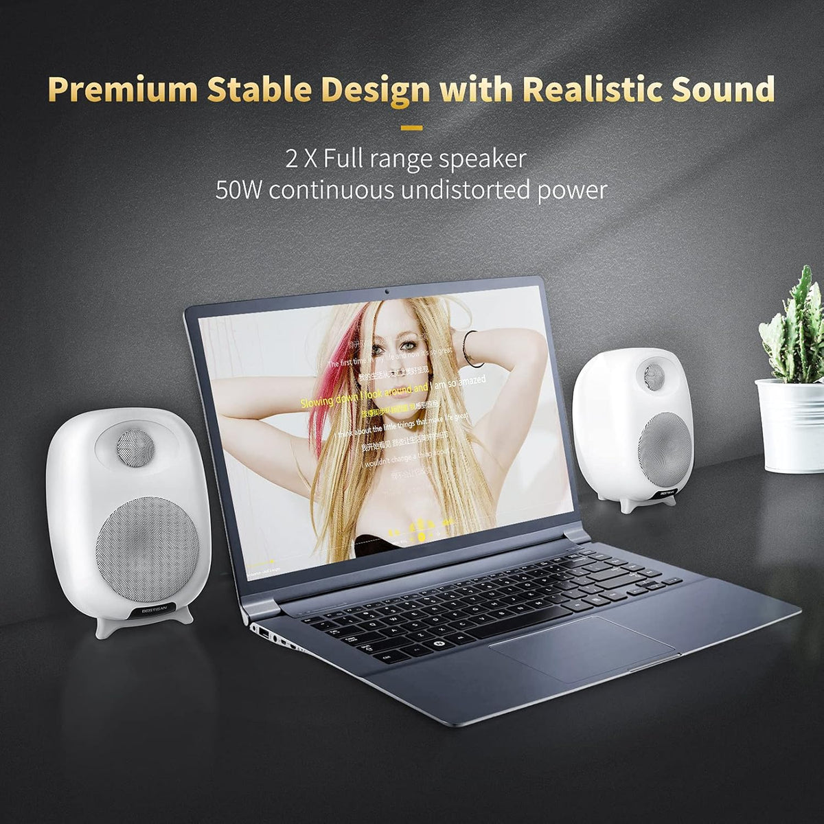 Bookshelf Speakers with Bluetooth 5.0 and Optical Input R3603