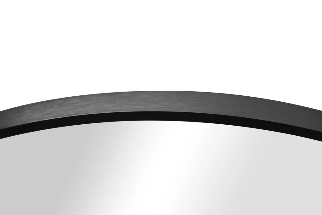 Black Finish Round Wall Mirror E339