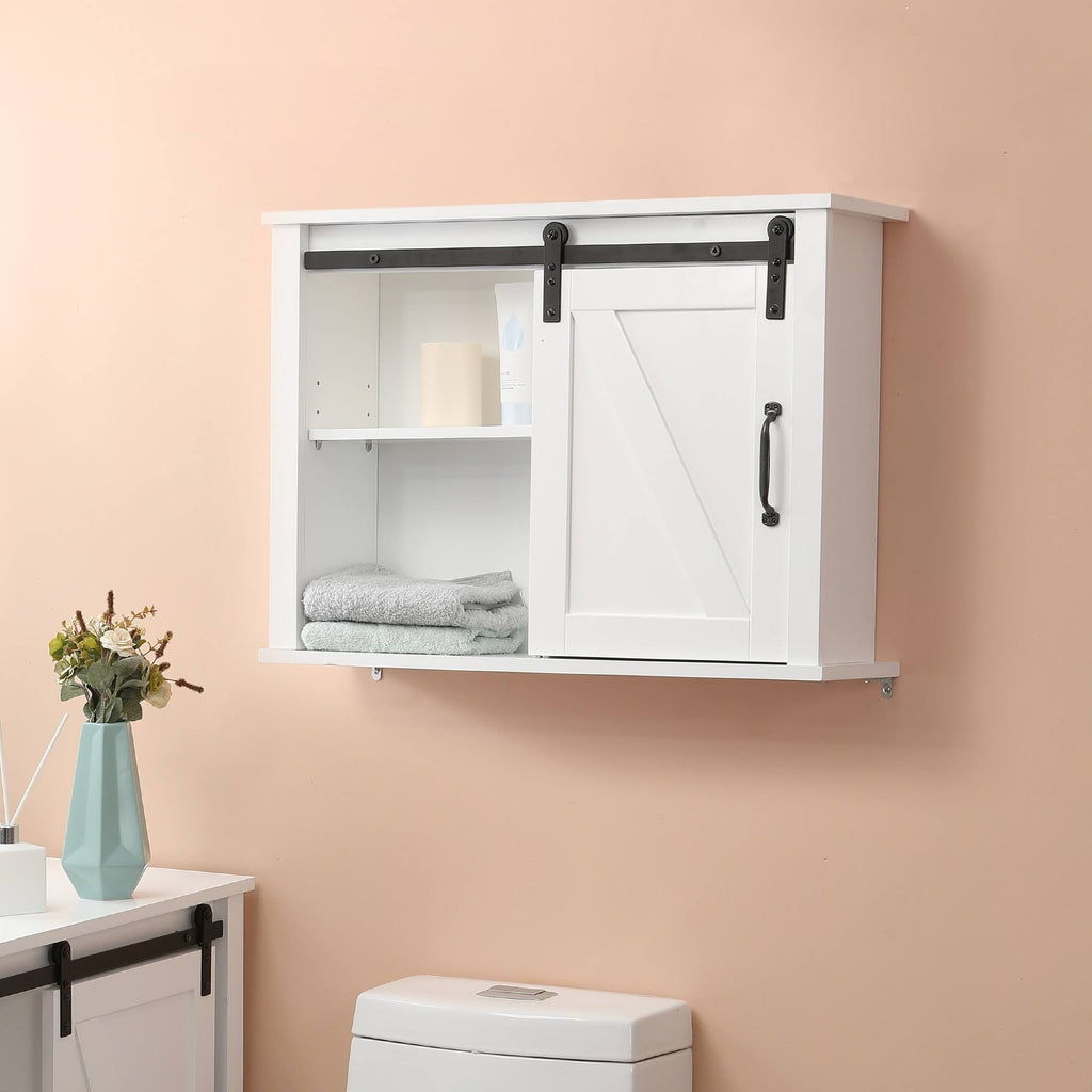 White MDF Bathroom Wall Cabinet R86954