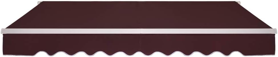 Beige 12x10 Feet Retractable Patio Awning with Manual Crank Handle N492