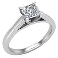 18K White Gold Princess Solitaire Diamond Ring 0.50 Carat S4838