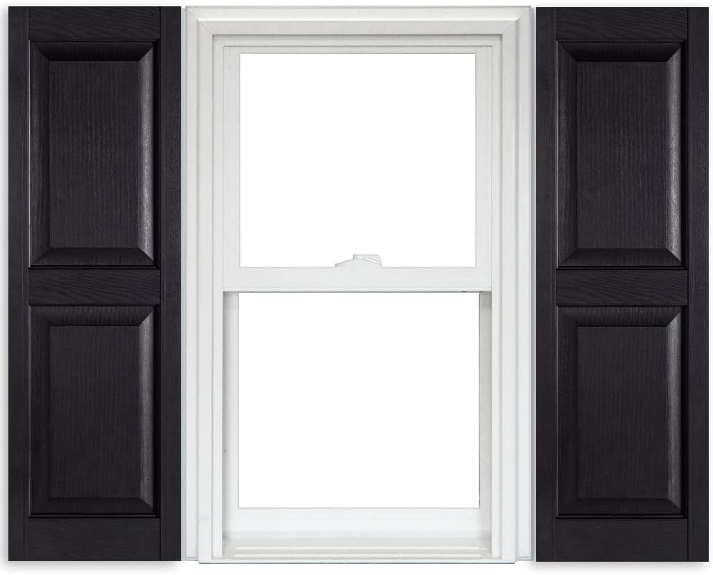 White Vinyl Raised Panel Shutters 15 Inch x 51 Inch Pack of 2 J982