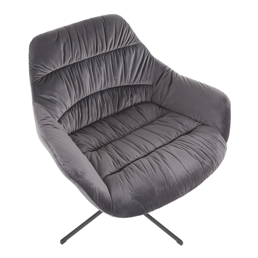 Black/Gray Swivel Lounge Chair I9466