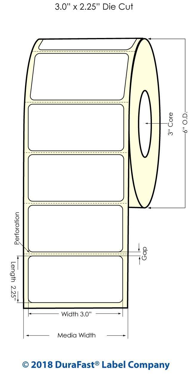 White Polyester Label 1000/Roll M7006