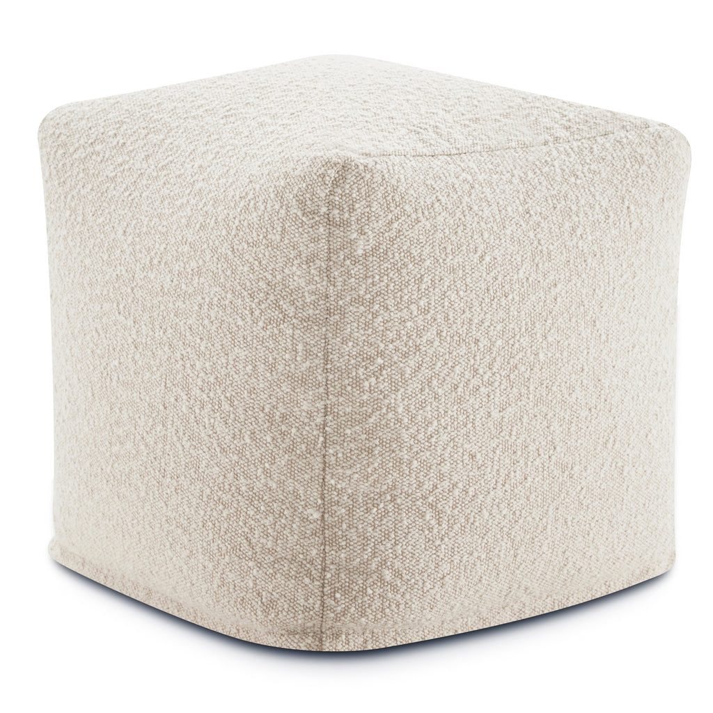 Crema White Boucle Pouf R22236