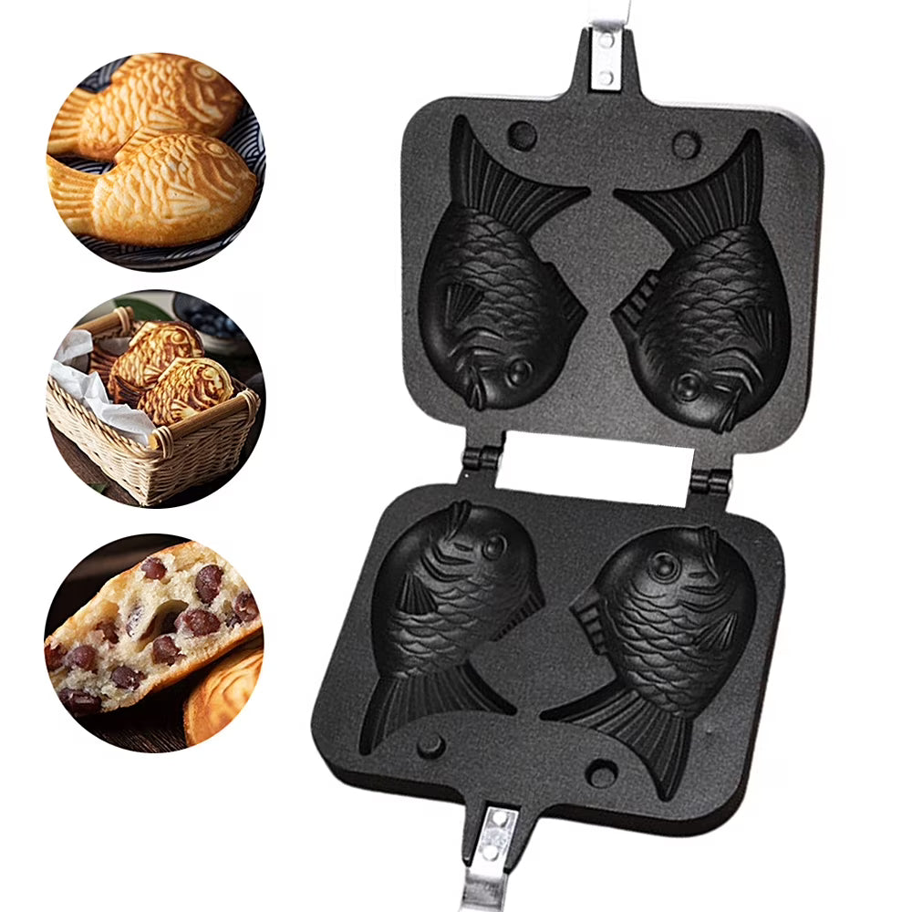 Non-stick Fish-shaped Waffle Iron Aluminum Alloy Mold B8344