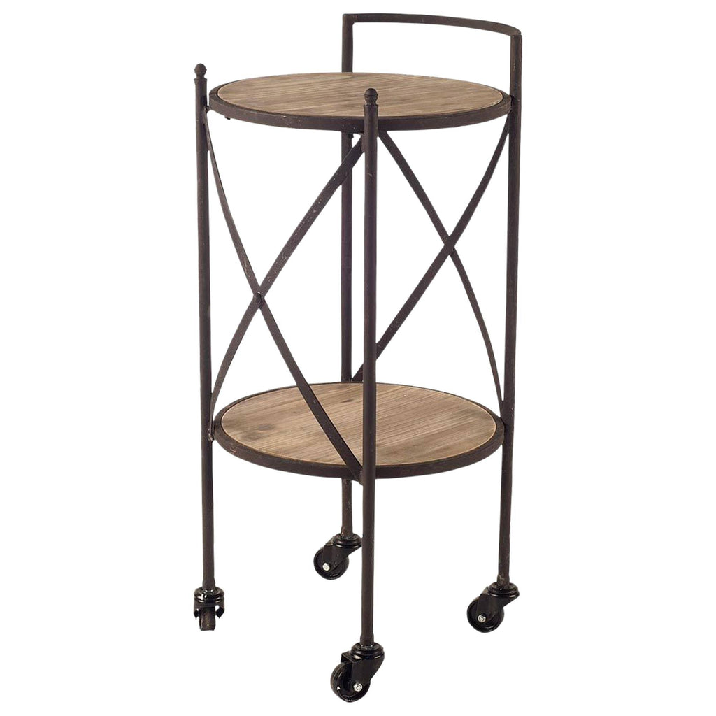 Brown Rolling Cart S677