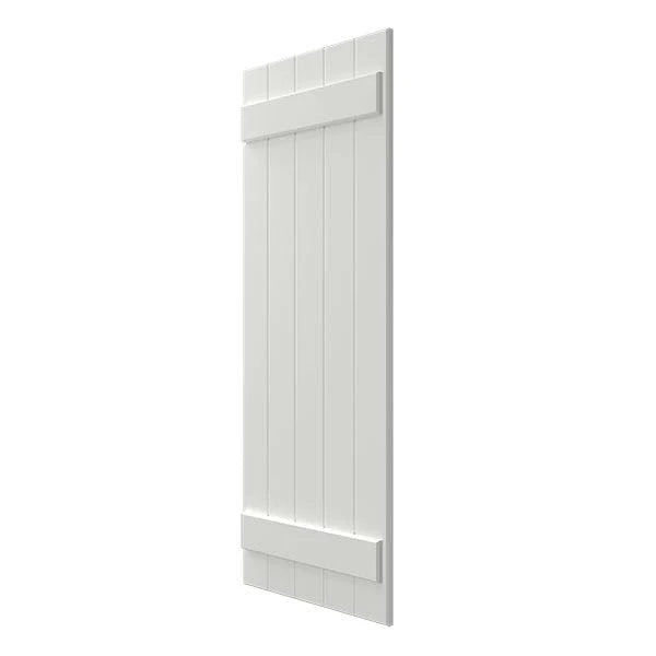 White Composite Board-n-Batten Shutters (Per Pair) N23053