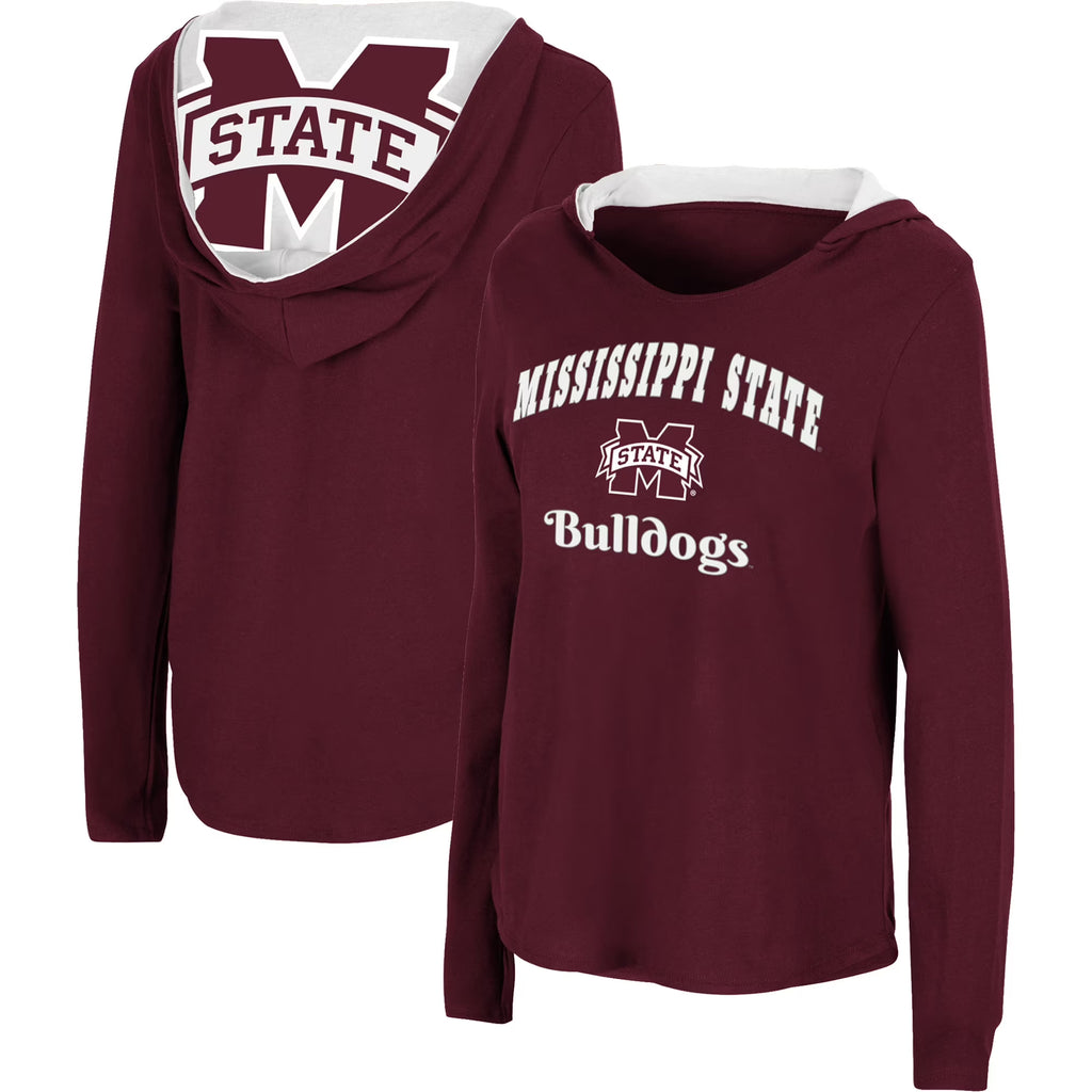 Maroon Mississippi State Bulldogs Catalina Hoodie Long Sleeve T-Shirt S5177