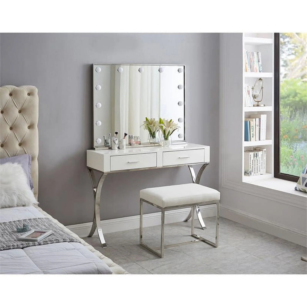 Chrome Ottoman / Stool J1448