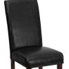 Black Faux Leather Panel Back Parson's Chair Z73930