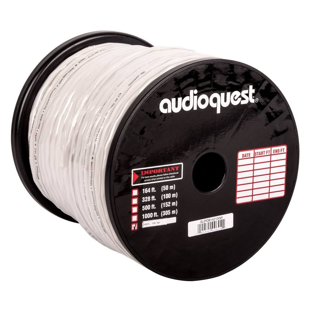 White/Silver Stripe In-Wall Speaker Cable W4515