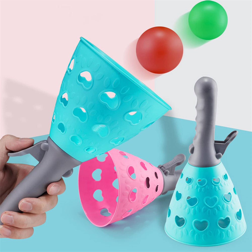 Pop-Pass-Catch Ball Game with 2 Catch Launcher Baskets and 4 Balls F6540