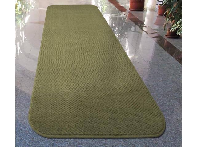 Olive Green 24 ft. x 48 in. Skid-Resistant Carpet Runner U6409
