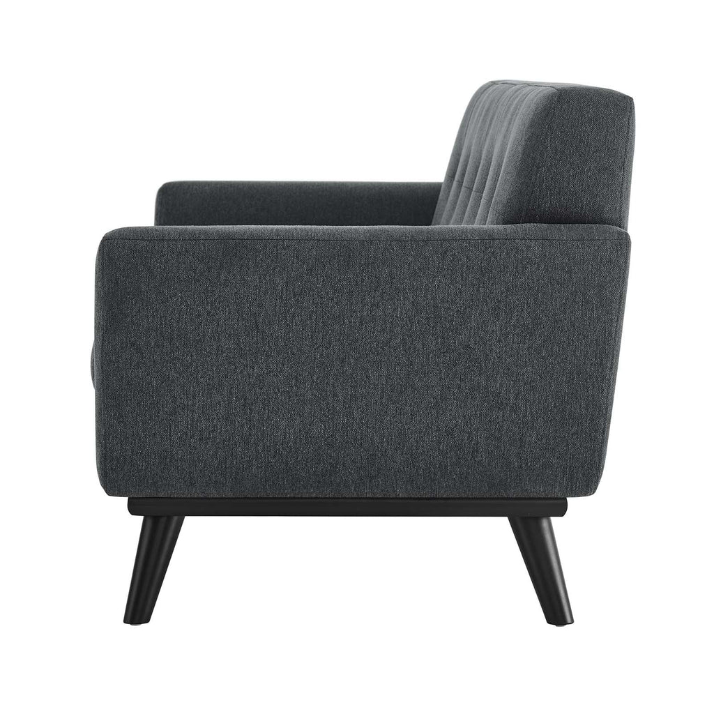 Charcoal Grey Fabric Loveseat Sofa H24516