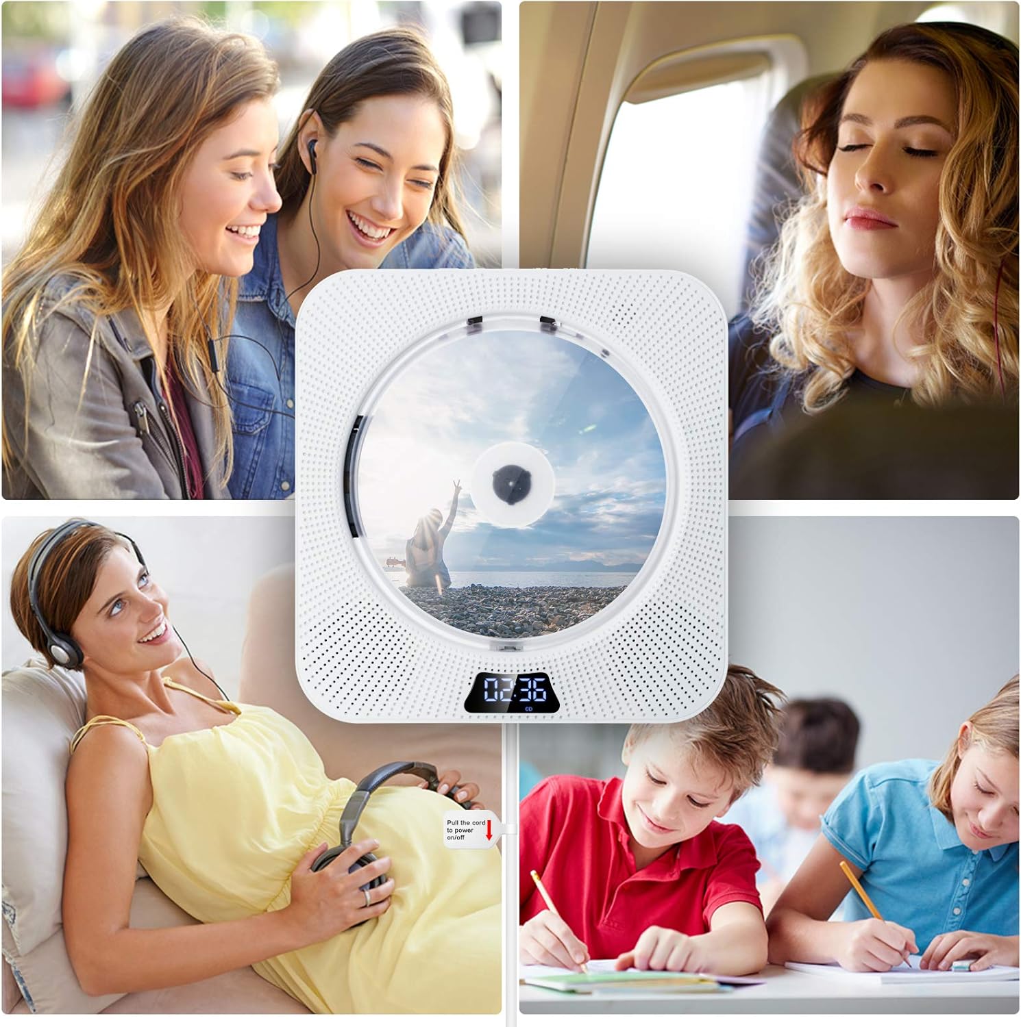 CD Player with Bluetooth, FM Radio, Remote Control, Pack of 2 R5695