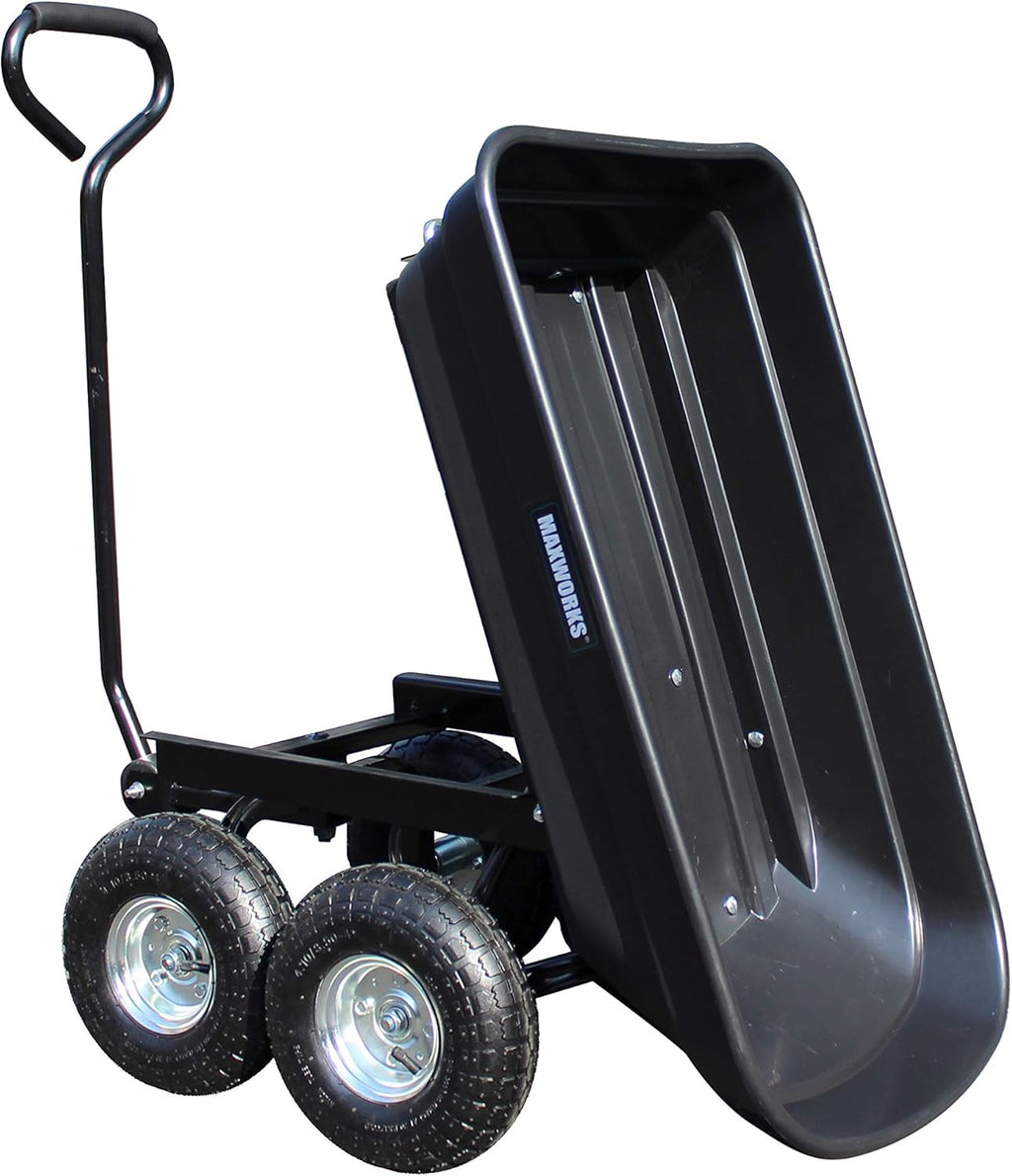 Heavy Duty Garden Dump Cart with Steel Frame and Pneumatic Wheels Z1040