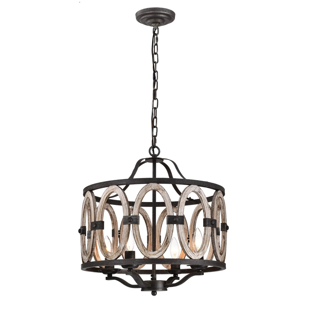 Faux Drift Wood 18inch Pendant Ceiling Lighted Chandelier A3148