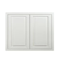 Vintage White Inset Raised Panel Wall Cabinet Double Door 24 V4374