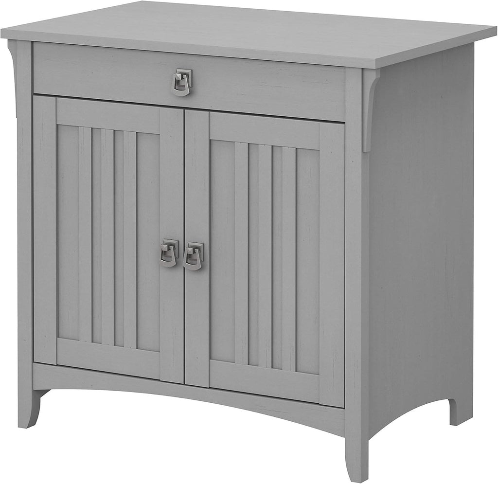 Cape Cod Gray Secretary Desk with Keyboard Tray and Storage Cabinet W972428