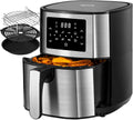 Black 5.8Qt Air Fryer Toaster Oven with 8 Presets O805