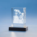Medium Crystal Tower with Black Base I60319