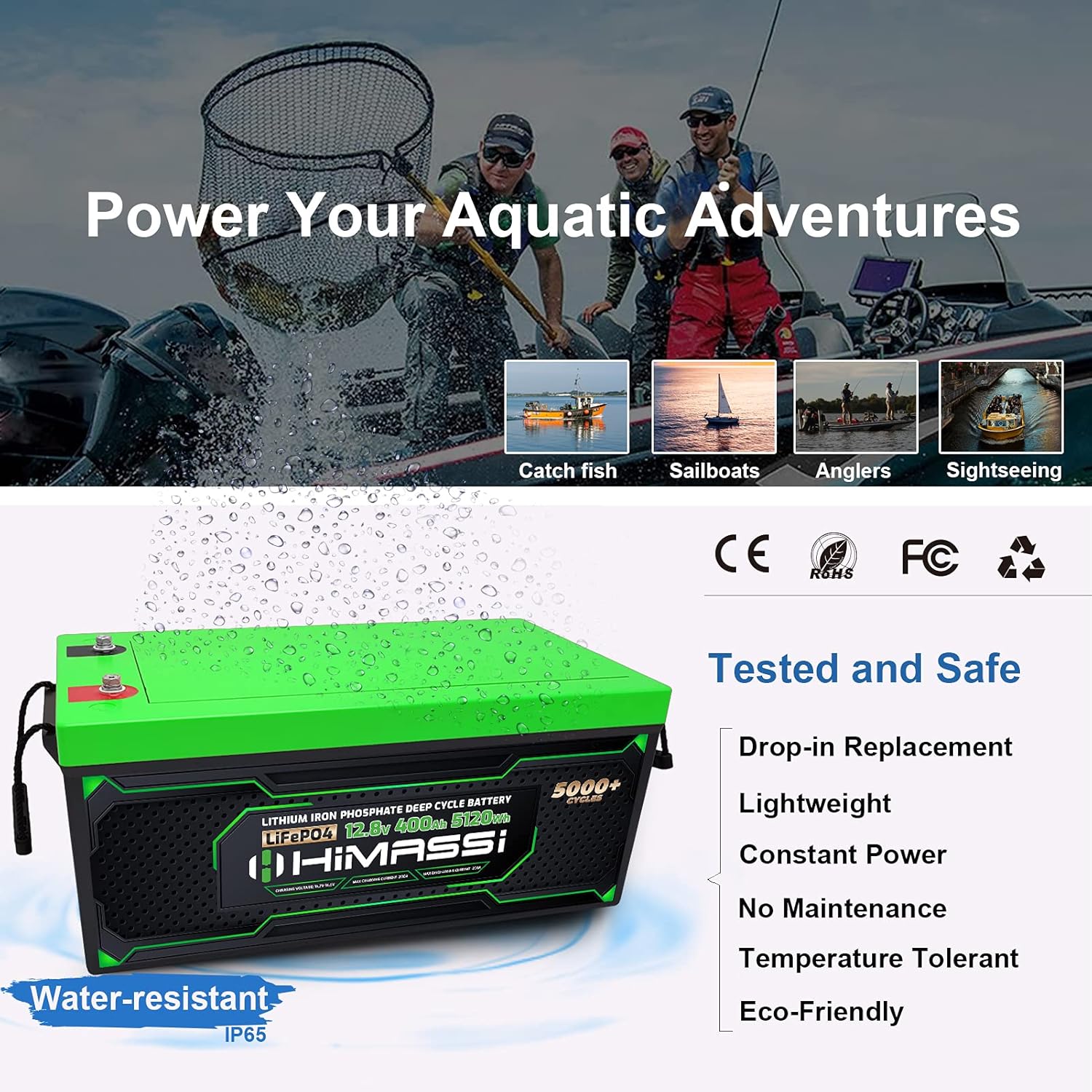 12V 400Ah Lithium Battery with 250A BMS P12662