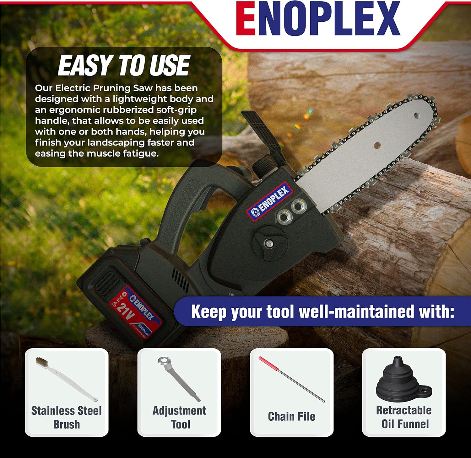 8-inch Cordless Electric Pruning Saw with 2X 3.0 Ah Batteries S7968