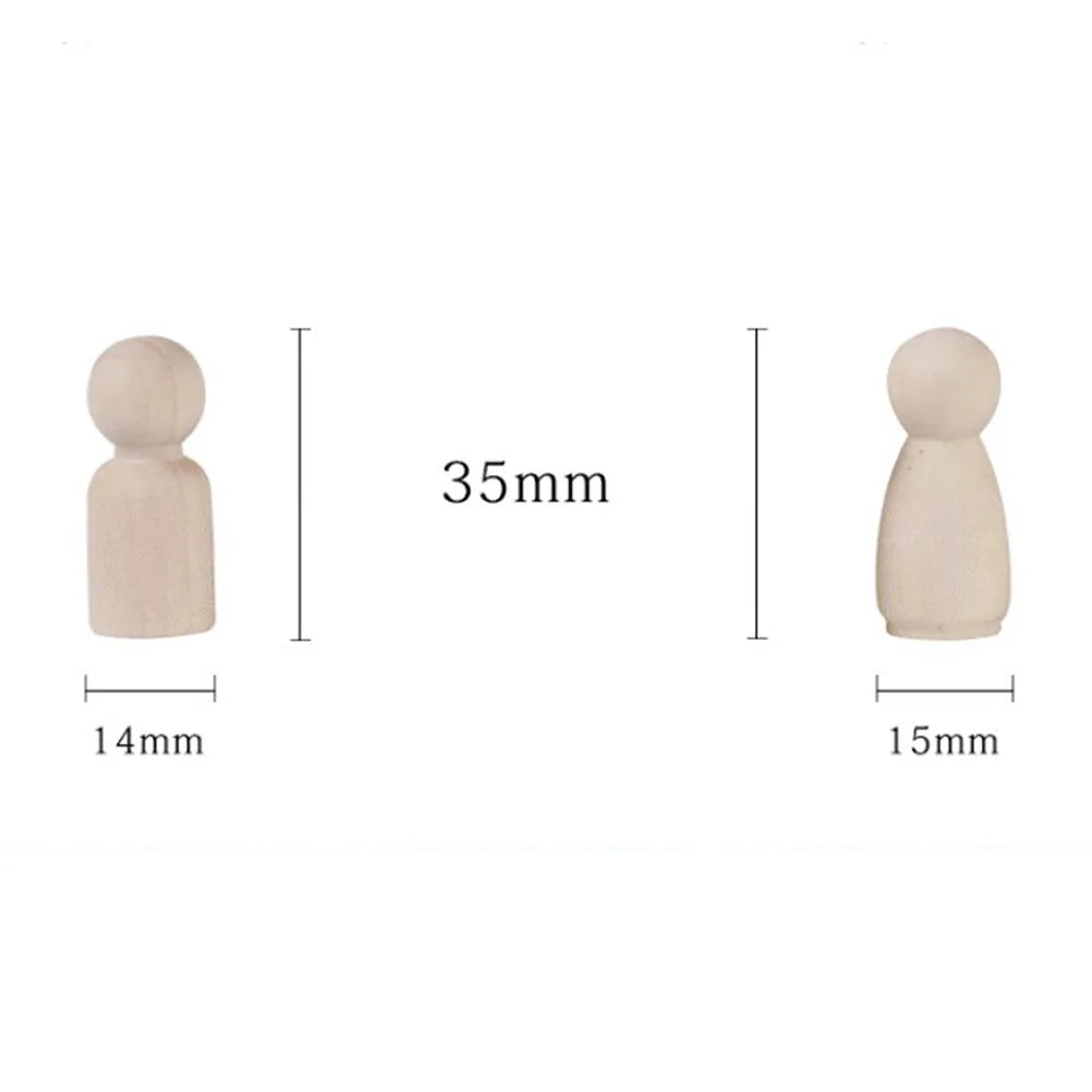 Unfinished Wooden Peg Dolls for DIY Painting M73529