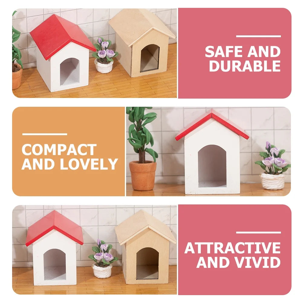 Wooden Hut Cage Model House Furniture Accessory X60299