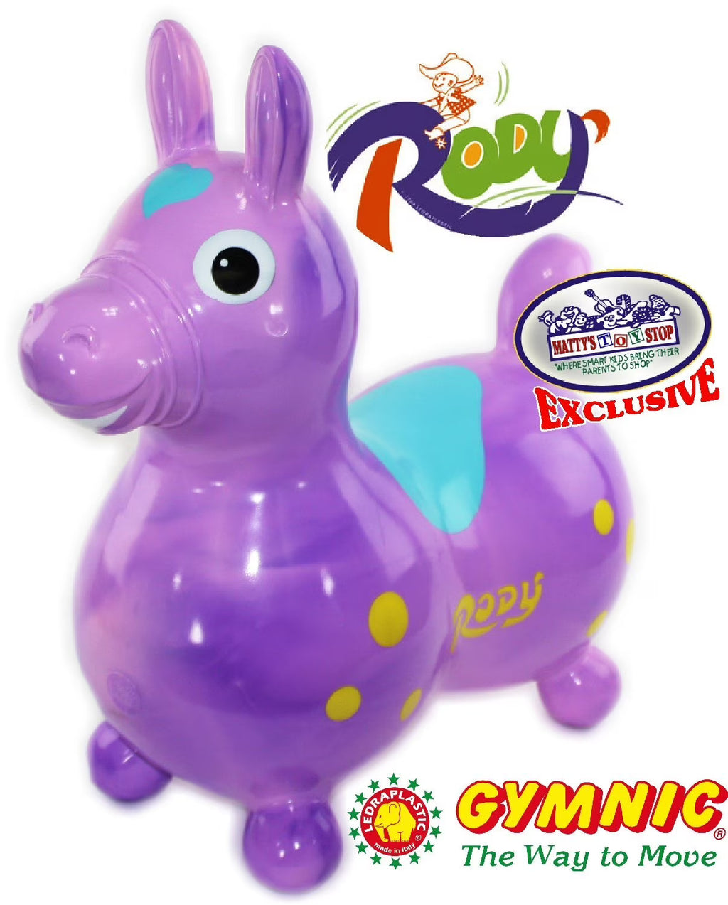 Purple & Pink Swirl Inflatable Bounce & Ride Horse C655