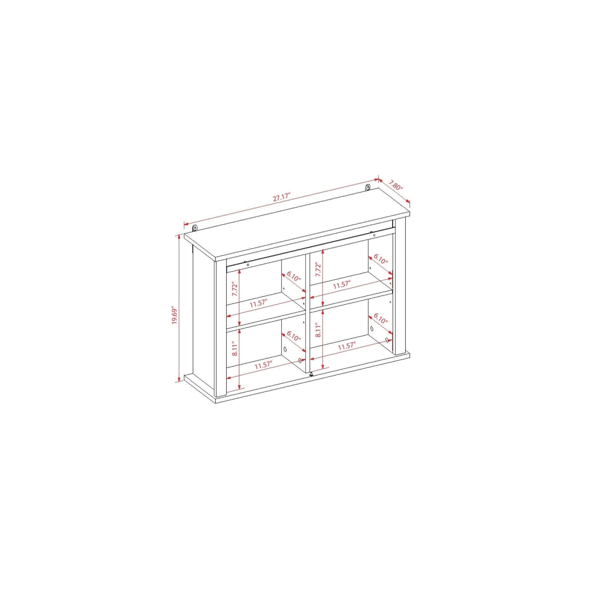 White MDF Bathroom Wall Cabinet R86954