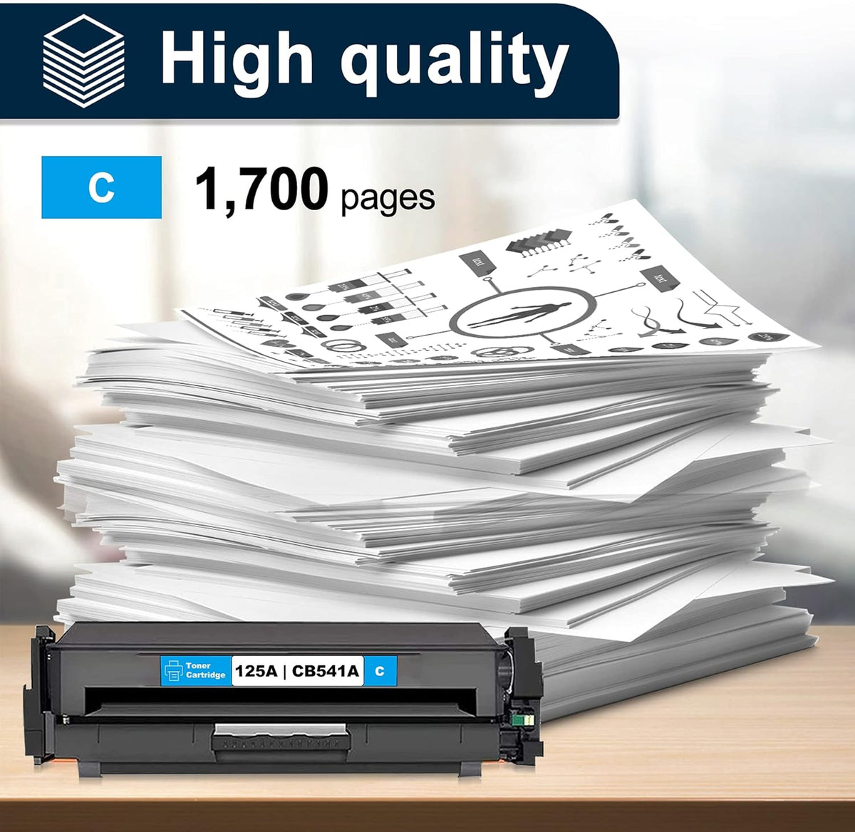 Black 2 Packs 125A Remanufactured Toner Cartridge V197