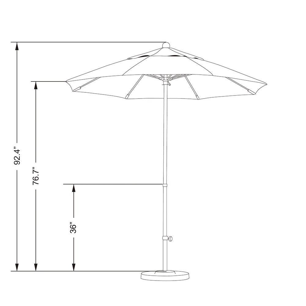 7.5' Fiberglass Market Umbrella Champagne Olefin K6522