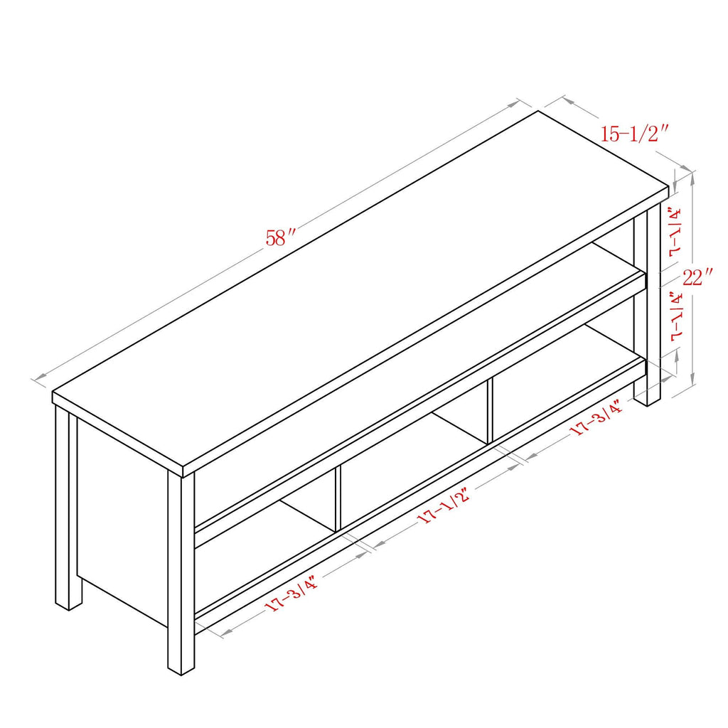 White 58-Inch Wood TV Console with Storage Cabinets N636940