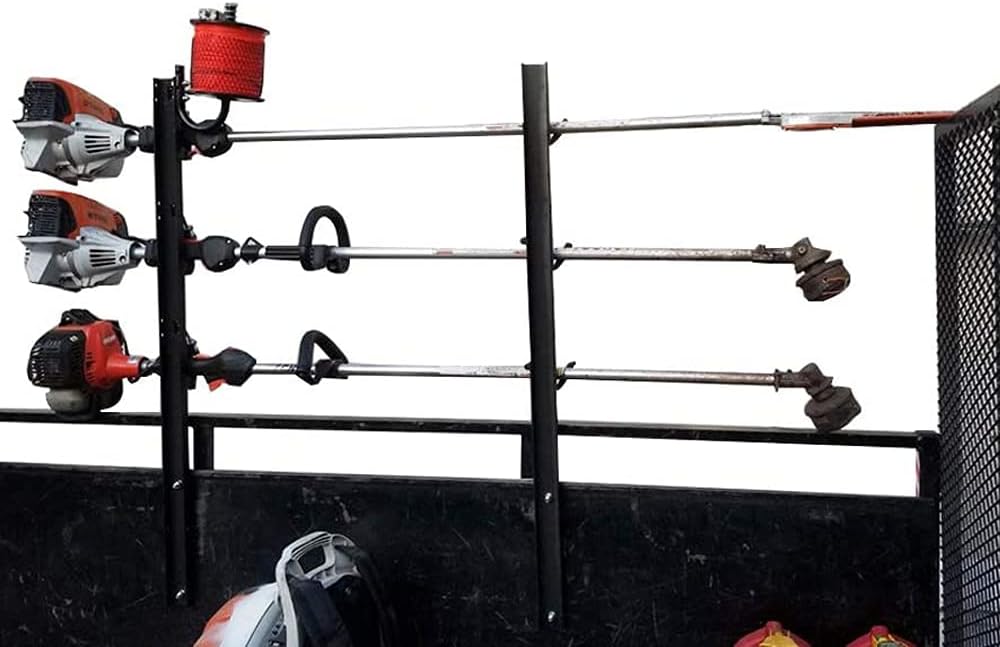 Lockable Weedeater Trimmer Rack and 6 Holes Hand Tool Rack K524222