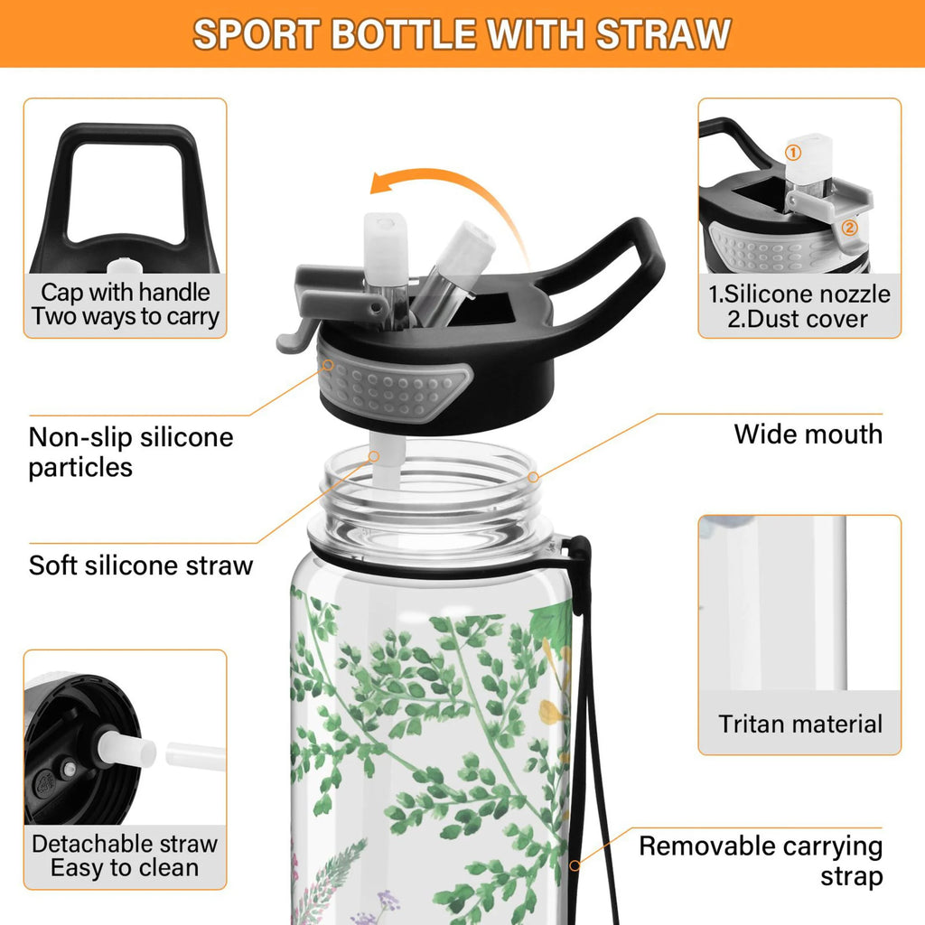 Clear 32oz Tritan Water Bottle with Straw E358