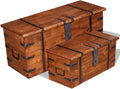 2 Piece Solid Wood Storage Chest Set with Lockable Side Handles E667